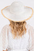 Sunchaser White Frayed Straw Floppy Hat