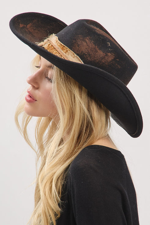 Cody Canyon Black Vintage Felt Cowgirl Hat