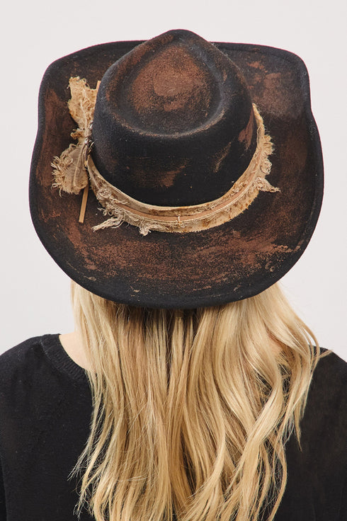 Cody Canyon Black Vintage Felt Cowgirl Hat