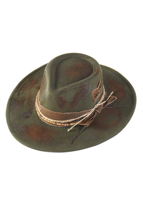 Pecos Pines Olive Vintage Felt Cowgirl Hat