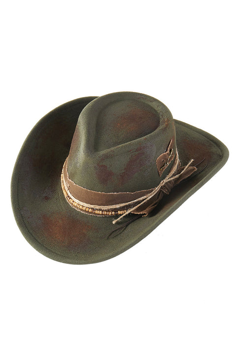 Pecos Pines Olive Vintage Felt Cowgirl Hat