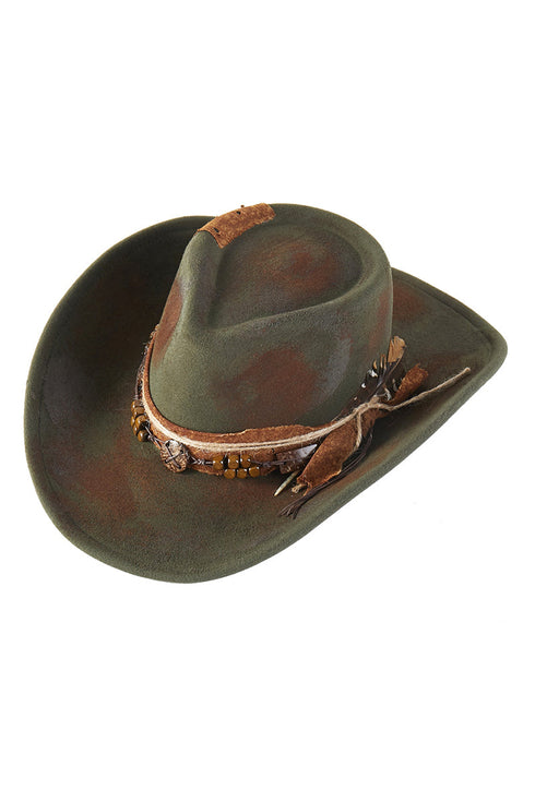 Sagebrush Run Olive Vintage Felt Cowgirl Hat