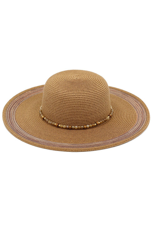 Amalfi Coast Beaded Brown Straw Hat