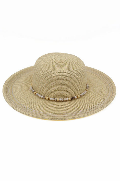 Amalfi Coast Beaded Natural Straw Hat