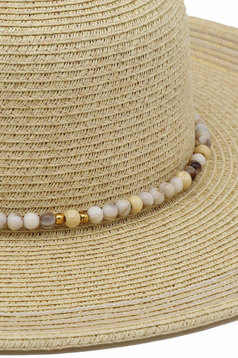 Amalfi Coast Beaded Natural Straw Hat