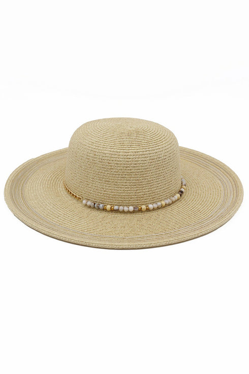 Amalfi Coast Beaded Natural Straw Hat