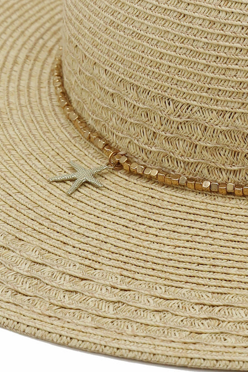 Sienna Starfish Natural Straw Wide Brim Sun Hat
