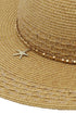 Sienna Starfish Tan Straw Wide Brim Sun Hat