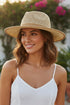 Caribbean Cruise Tan Woven Crown Straw Hat