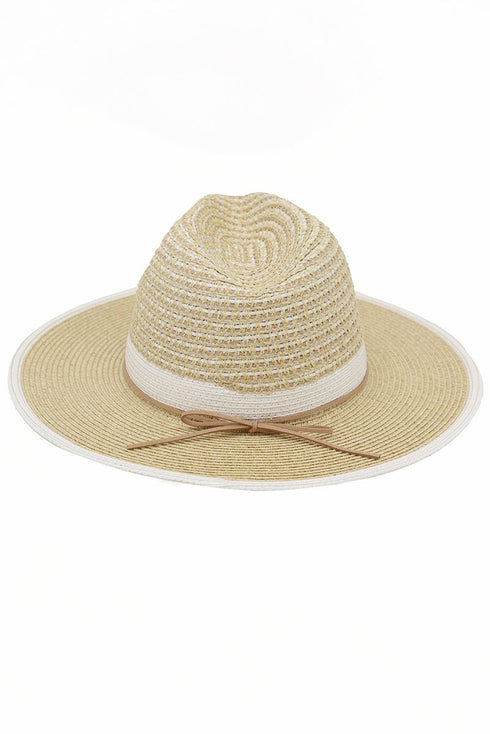 Caribbean Cruise White Woven Crown Straw Hat