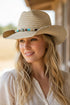 Galveston Island Beaded Natural Straw Cowgirl Hat