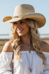 Galveston Island Beaded Natural Straw Cowgirl Hat
