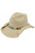 Galveston Island Beaded Natural Straw Cowgirl Hat