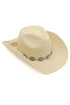 Wander West Concho Banded Natural Straw Cowgirl Hat
