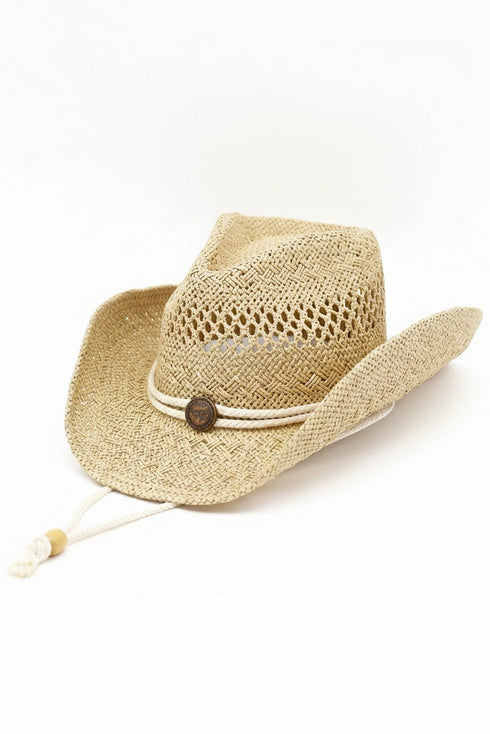 Tide & True Natural Straw Cowgirl Hat with Chin Strap