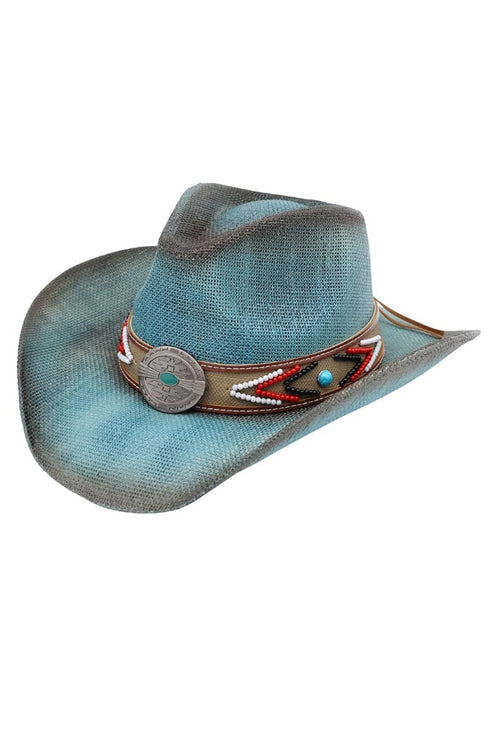 Painted Mesa Dusty Blue Straw Cowgirl Hat