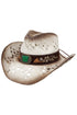 Sierra Verde Ivory Vintage Straw Cowgirl Hat