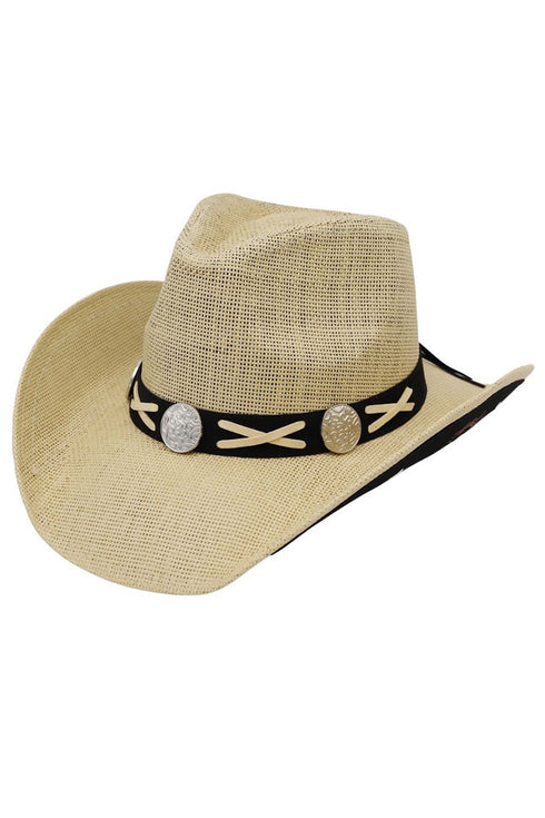 Horseshoe Hollow Beige Vintage Straw Cowgirl Hat