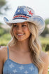 Stars & Stripes Blue Straw Cowgirl Hat