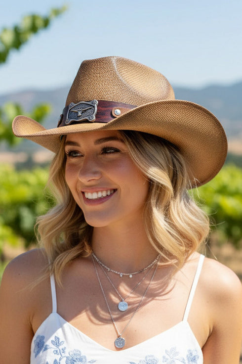 Austin Adventure Taupe Straw Cowgirl Hat