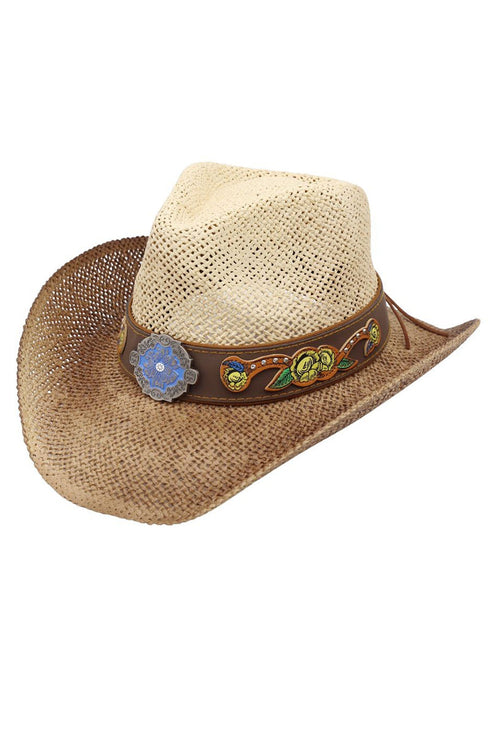 Wildflower Trail Beige Straw Cowgirl Hat
