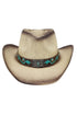 Desert Butterfly Beige Straw Cowgirl Hat