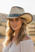 Desert Butterfly Beige Straw Cowgirl Hat