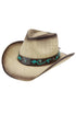 Desert Butterfly Beige Straw Cowgirl Hat