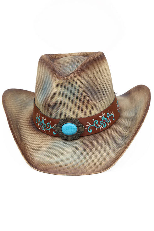 Durango Dreams Beige Washed Straw Cowgirl Hat