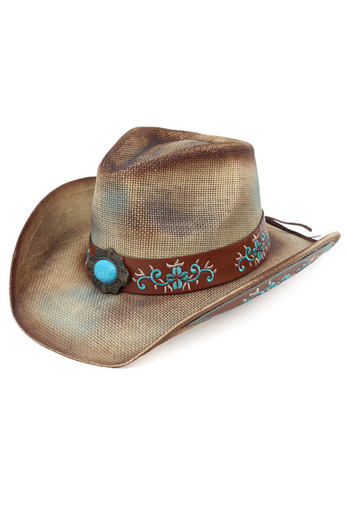 Durango Dreams Beige Washed Straw Cowgirl Hat