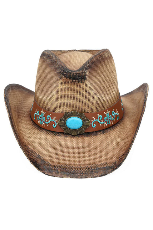 Durango Dreams Taupe Washed Straw Cowgirl Hat