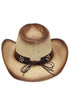 Lubbock Longhorn Beige Distressed Straw Cowgirl Hat