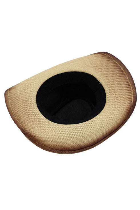 Lubbock Longhorn Beige Distressed Straw Cowgirl Hat