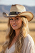 Lubbock Longhorn Beige Distressed Straw Cowgirl Hat