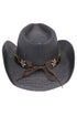 Lubbock Longhorn Black Distressed Straw Cowgirl Hat