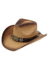 Lubbock Longhorn Taupe Distressed Straw Cowgirl Hat