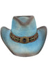 Laguna Vista Dusty Blue Distressed Straw Cowgirl Hat