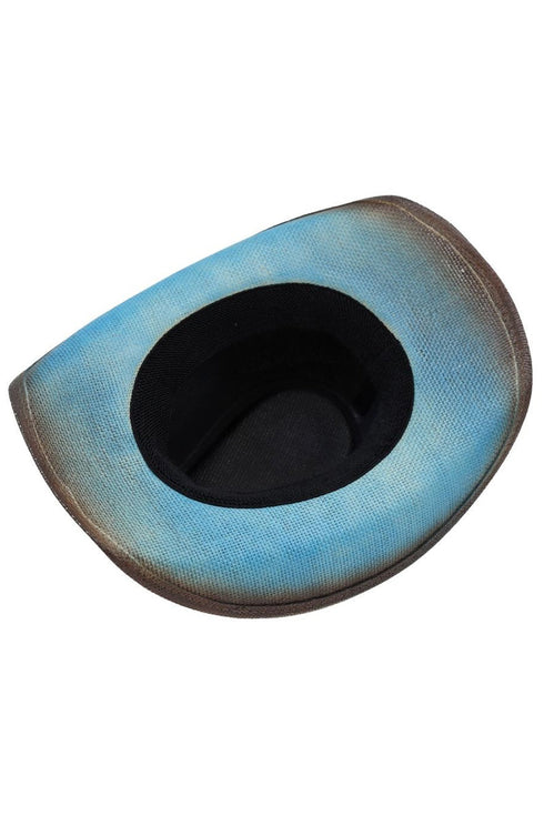 Laguna Vista Dusty Blue Distressed Straw Cowgirl Hat