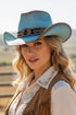 Laguna Vista Dusty Blue Distressed Straw Cowgirl Hat
