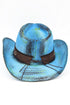Bonfire Ridge Dusty Blue Antique Wash Straw Cowgirl Hat
