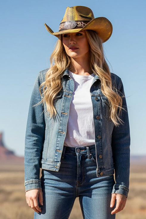 Bonfire Ridge Taupe Antique Wash Straw Cowgirl Hat