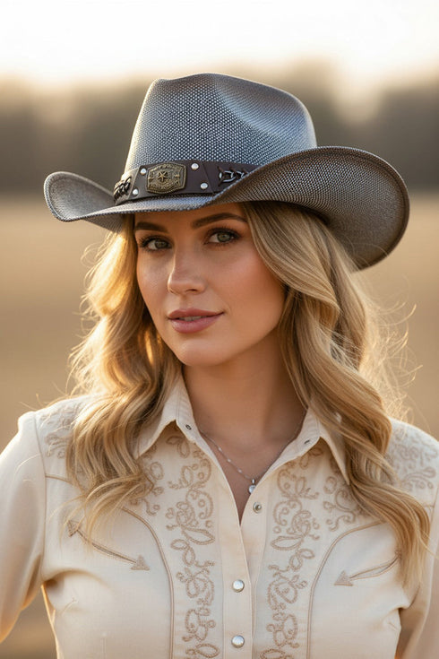 Modern Outlaw Denim Rustic Cowgirl Hat
