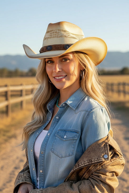Desert Drifter Beige Aged Cowgirl Hat