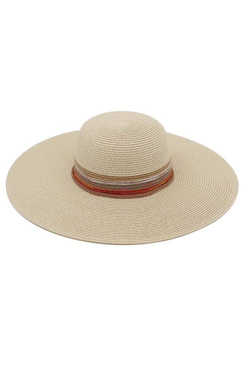 Sunny Horizon Beige Wide Brim Straw Hat