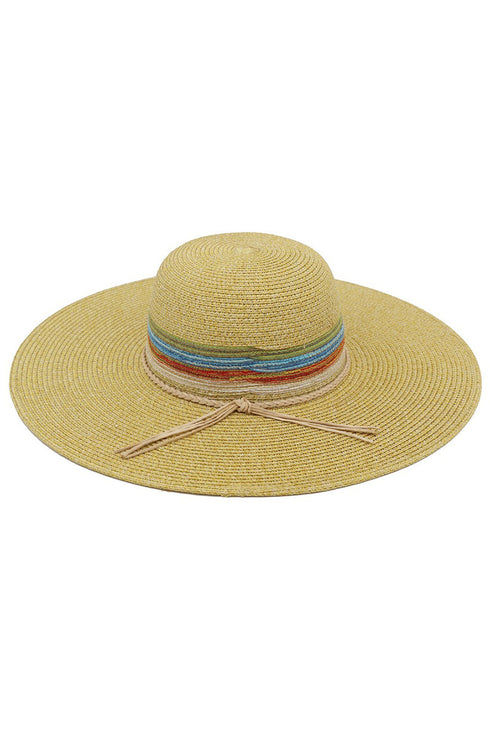 Sunny Horizon Taupe Wide Brim Straw Hat