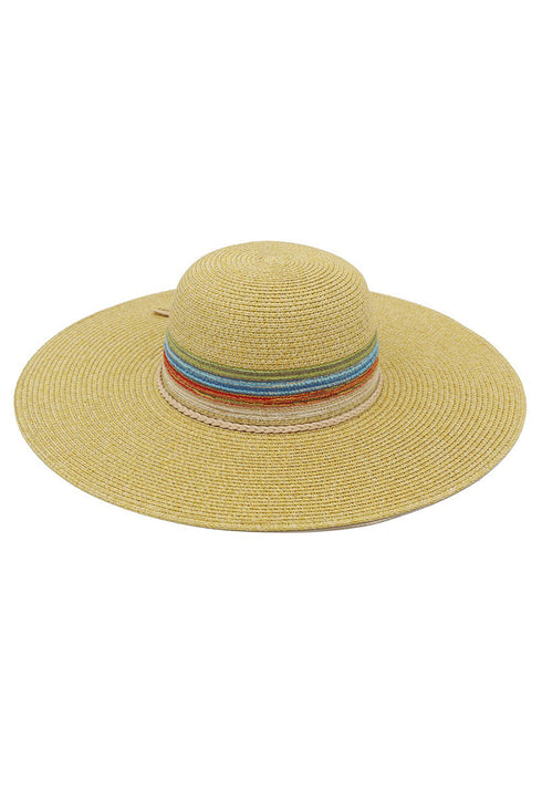 Sunny Horizon Taupe Wide Brim Straw Hat