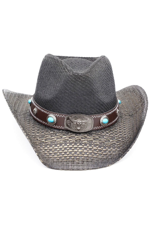 Winslow Wave Black Straw Cowgirl Hat