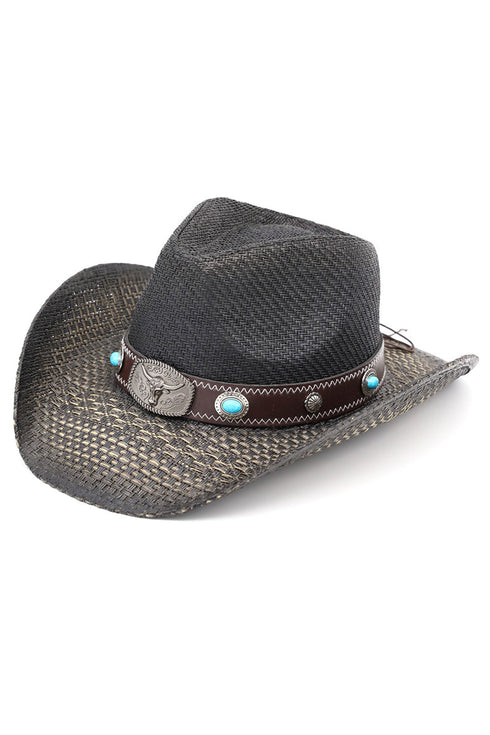 Winslow Wave Black Straw Cowgirl Hat