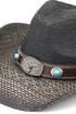 Winslow Wave Black Straw Cowgirl Hat