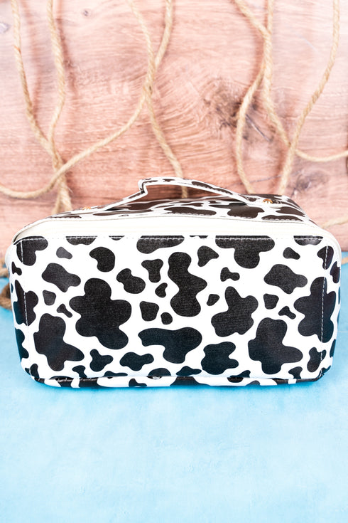 Cassie Cow Jetsetter Expandable Makeup Bag